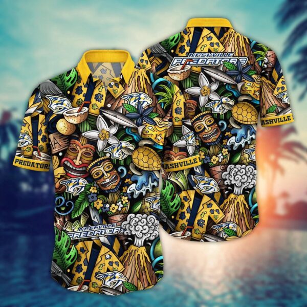 NHL Nashville Predators Flower Hawaii Shirt For Fans Custom Summer Football Shirts