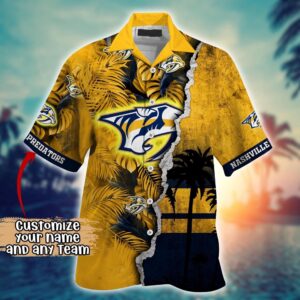 NHL Nashville Predators Palm Tree Hawaii Shirt Custom Summer Football Shirts 2