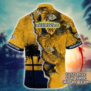 NHL Nashville Predators Palm Tree Hawaii Shirt Custom Summer Football Shirts 3