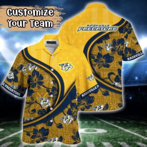 NHL Nashville Predators Summer Flower Hawaii Shirt Custom Football Shirts 1