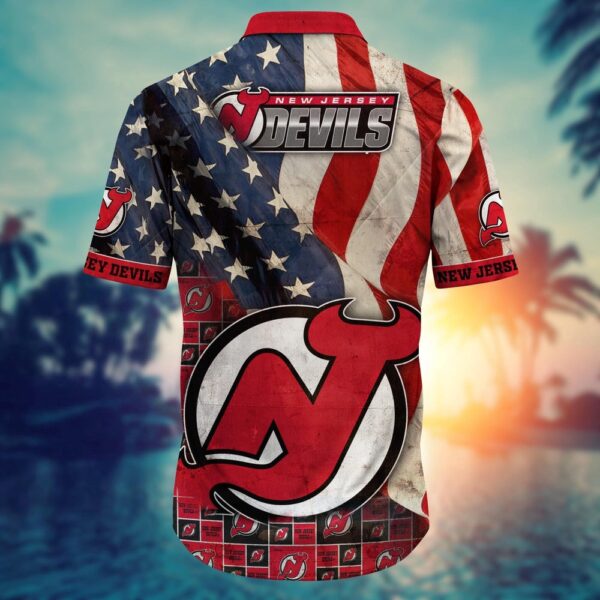 NHL New Jersey Devils American Flag Hawaii Shirt Summer Football Shirts