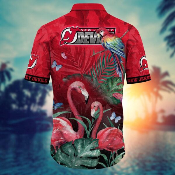 NHL New Jersey Devils Flamigo Hawaii Shirt Summer Football Shirts