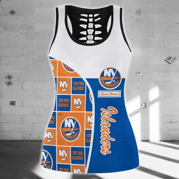 NHL New York Islanders Hollow Tank Top And Leggings Set For Fans