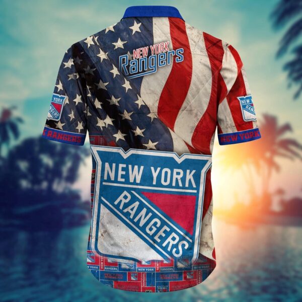 NHL New York Rangers American Flag Hawaii Shirt Summer Football Shirts