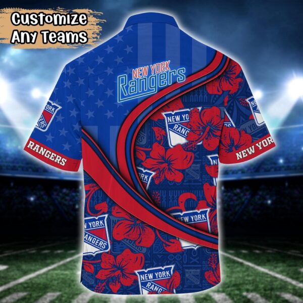 NHL New York Rangers Summer Flower Hawaii Shirt Custom Football Shirts