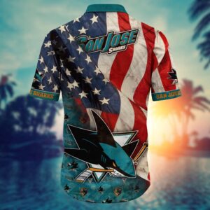 NHL San Jose Sharks American Flag Hawaii Shirt Summer Football Shirts 3