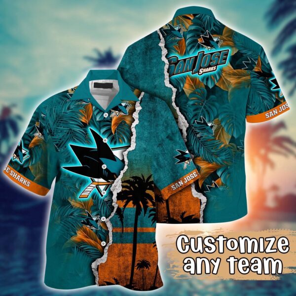 NHL San Jose Sharks Palm Tree Hawaii Shirt Custom Summer Football Shirts