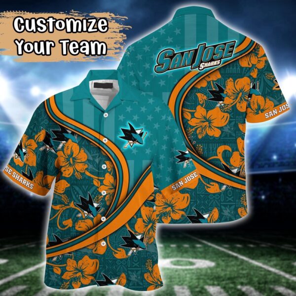 NHL San Jose Sharks Summer Flower Hawaii Shirt Custom Football Shirts