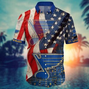 NHL St Louis Blues American Flag Hawaii Shirt Summer Football Shirts 2