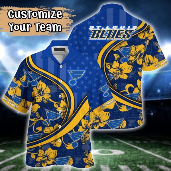 NHL St. Louis Blues Summer Flower Hawaii Shirt Custom Football Shirts