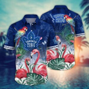 NHL Toronto Maple Leafs Flamigo Hawaii Shirt Summer Football Shirts 1