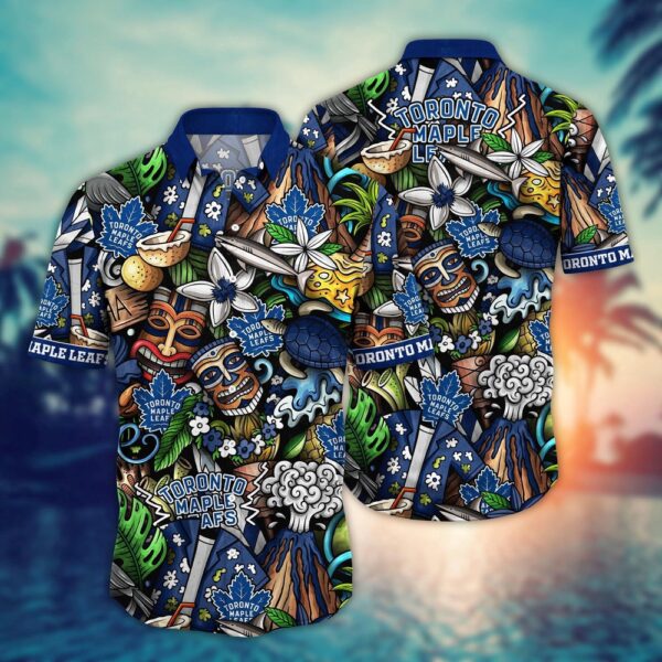 NHL Toronto Maple Leafs Flower Hawaii Shirt For Fans Custom Summer Football Shirts