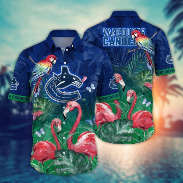 NHL Vancouver Canucks Flamigo Hawaii Shirt Summer Football Shirts