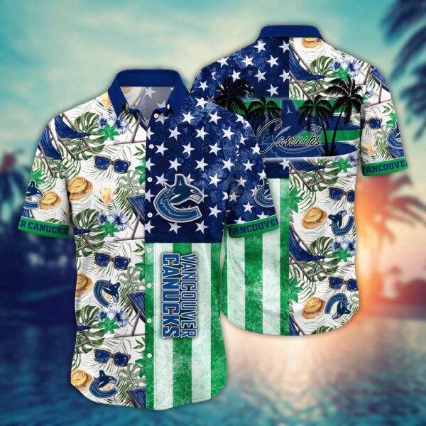 NHL Vancouver Canucks Flower Hawaii Shirt For Fans Summer Football Shirts