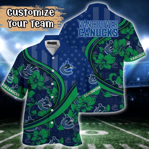 NHL Vancouver Canucks Summer Flower Hawaii Shirt Custom Football Shirts