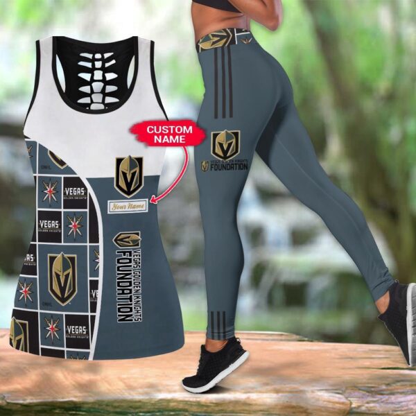 NHL Vegas Golden Knights Hollow Tank Top And Leggings Set For Fans