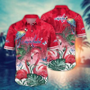 NHL Washington Capitals Flamigo Hawaii Shirt Summer Football Shirts 1