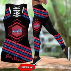 NHL Washington Capitals Hollow Tank Top And Leggings Set For Hockey Fans 1