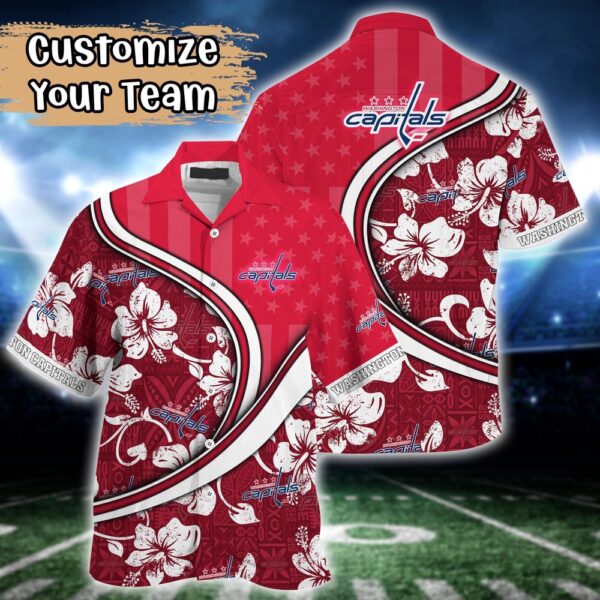 NHL Washington Capitals Summer Flower Hawaii Shirt Custom Football Shirts