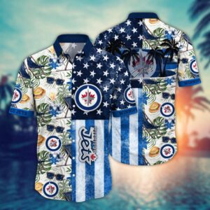 NHL Winnipeg Jets Flower Hawaii…