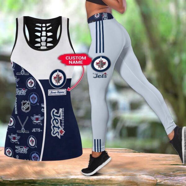 NHL Winnipeg Jets Hollow Tank Top And Leggings Set For Fans