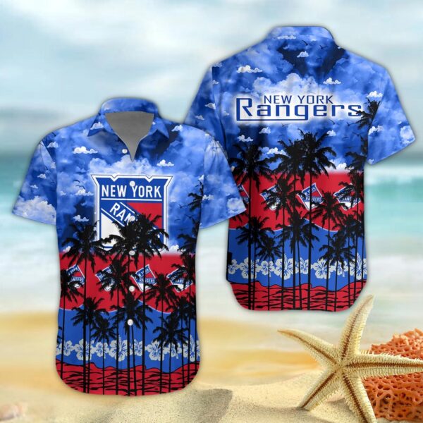 New York Rangers And Tree Hawaiian Shirt