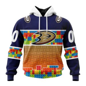 Personalized NHL Anaheim Ducks Autism Awareness Design 3D Hoodie