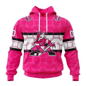 Personalized NHL Arizona Coyotes I Pink I Can In October We Wear Pink Breast Cancer 3D Hoodie