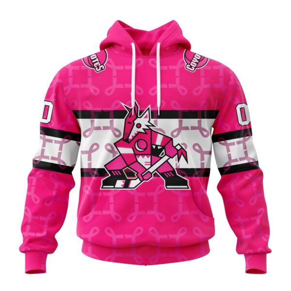 Personalized NHL Arizona Coyotes I Pink I Can In October We Wear Pink Breast Cancer 3D Hoodie