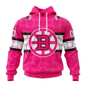 Personalized NHL Boston Bruins Specialized Design I Pink I Can In October We Wear Pink Breast Cancer 3D Hoodie