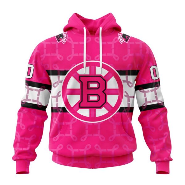 Personalized NHL Boston Bruins Specialized Design I Pink I Can In October We Wear Pink Breast Cancer 3D Hoodie