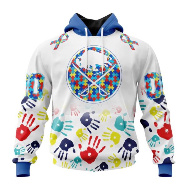 Personalized NHL Buffalo Sabres Autism Awareness Hands Design 3D Hoodie