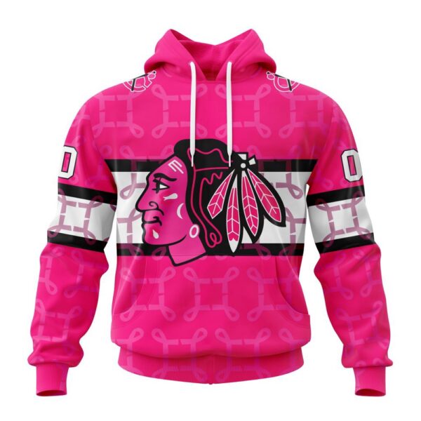 Personalized NHL Chicago BlackHawks I Pink I Can In October We Wear Pink Breast Cancer 3D Hoodie