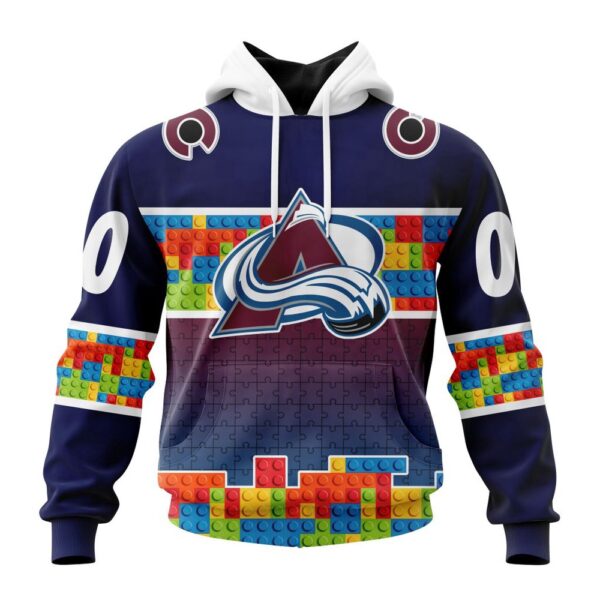 Personalized NHL Colorado Avalanche Autism Awareness Design 3D Hoodie