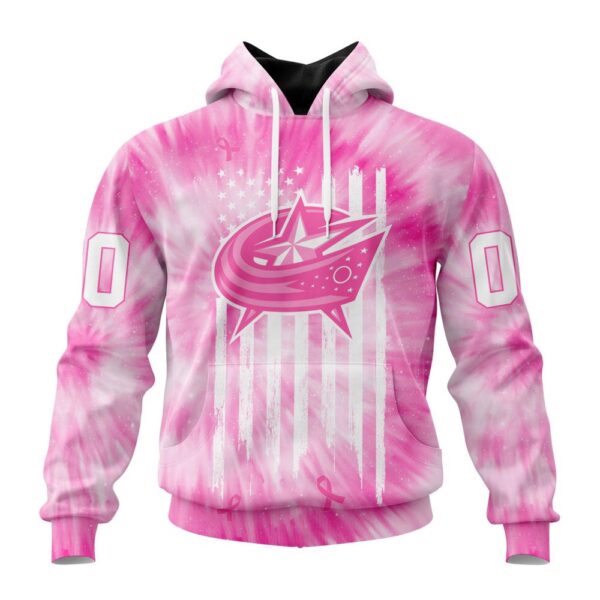 Personalized NHL Columbus Blue Jackets Special Pink Tie-Dye 3D Hoodie