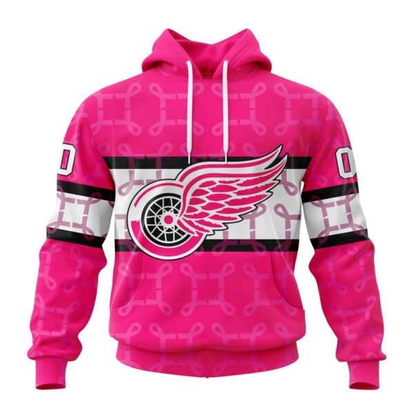 Personalized NHL Detroit Red Wings I Pink I Can In October We Wear Pink Breast Cancer 3D Hoodie