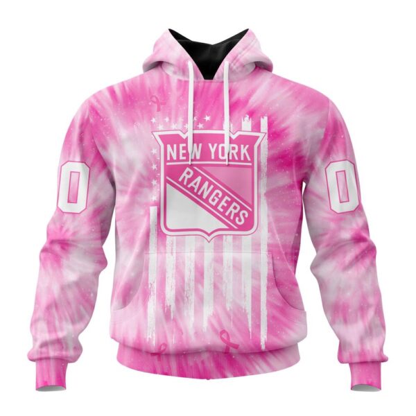 Personalized NHL New York Rangers Special Pink Tie-Dye 3D Hoodie