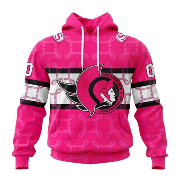 Personalized NHL Ottawa Senators I Pink I Can In October We Wear Pink Breast Cancer 3D Hoodie