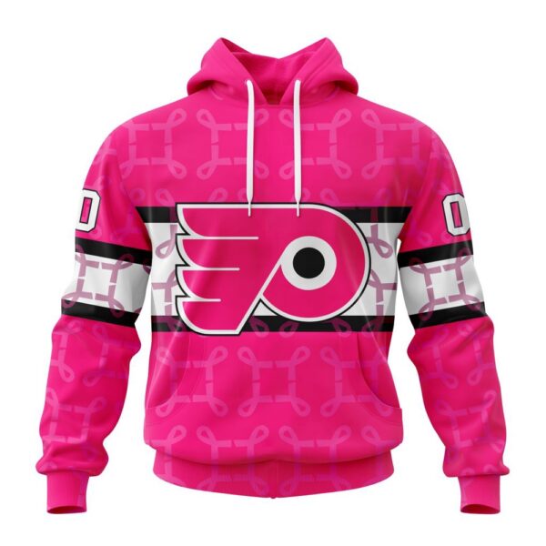 Personalized NHL Philadelphia Flyers I Pink I Can In October We Wear Pink Breast Cancer 3D Hoodie