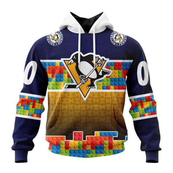 Personalized NHL Pittsburgh Penguins Autism Awareness Design 3D Hoodie