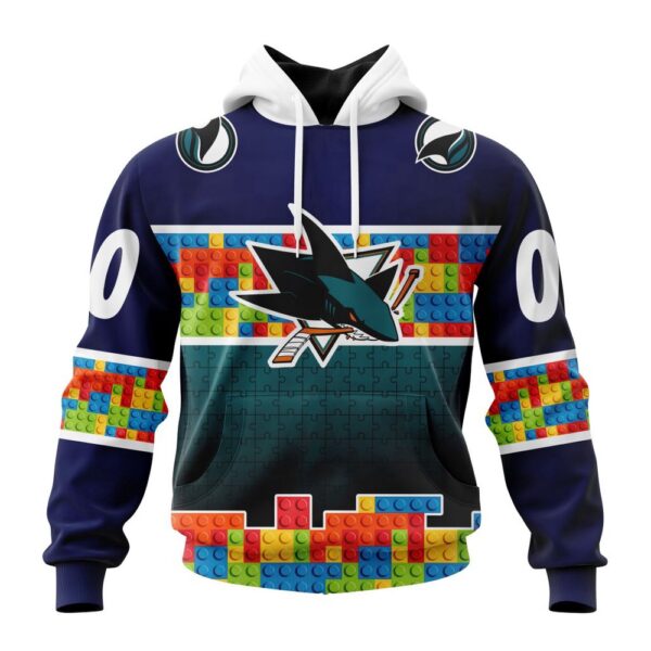 Personalized NHL San Jose Sharks Autism Awareness Design 3D Hoodie