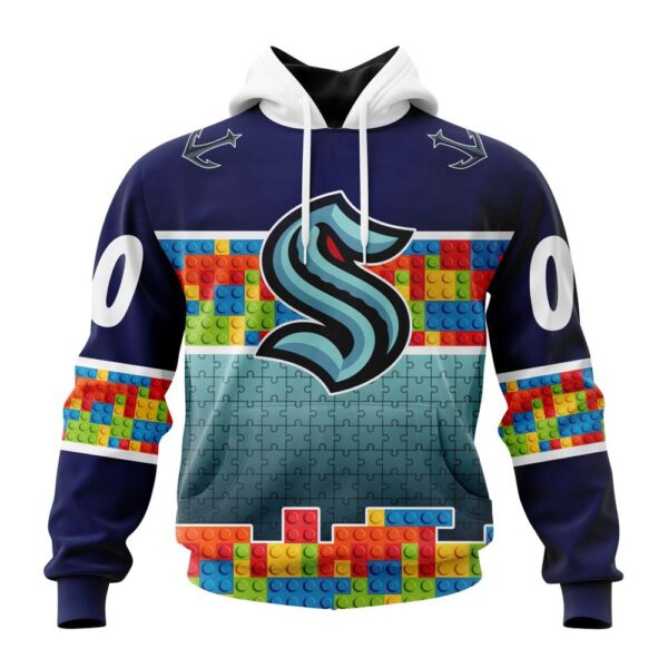 Personalized NHL Seattle Kraken Autism Awareness Design 3D Hoodie