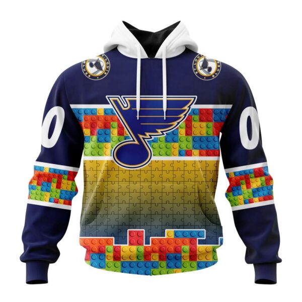 Personalized NHL St. Louis Blues Autism Awareness Design 3D Hoodie