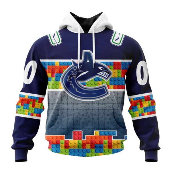 Personalized NHL Vancouver Canucks Autism Awareness Design 3D Hoodie