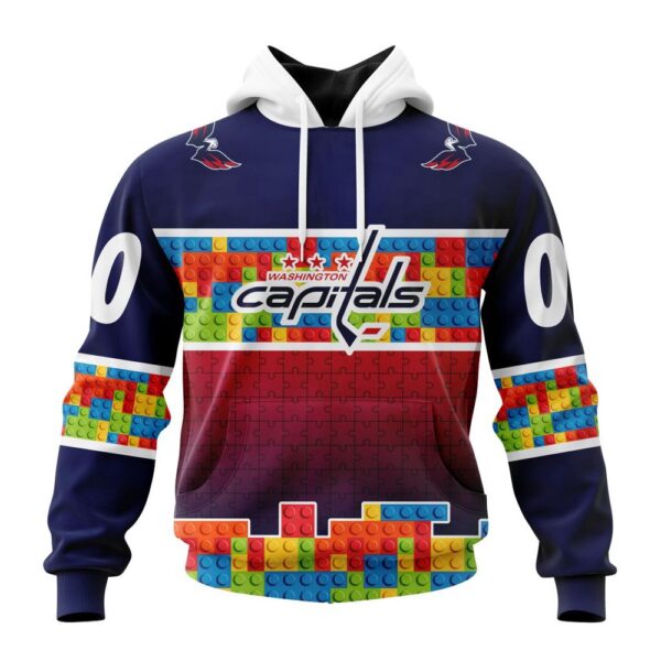 Personalized NHL Washington Capitals Autism Awareness Design 3D Hoodie