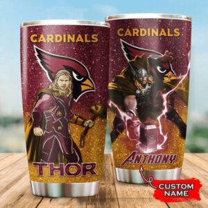 Personalized Name NFL Arizona Cardinals & Thor Tumbler Cup