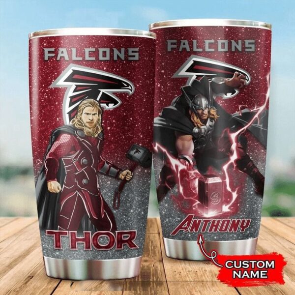 Personalized Name NFL Atlanta Falcons & Thor Tumbler Cup