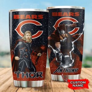 Personalized Name NFL Chicago Bears & Thor Tumbler Cup