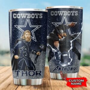 Personalized Name NFL Dallas Cowboys & Thor Tumbler Cup