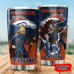 Personalized Name NFL Denver Broncos & Thor Tumbler Cup